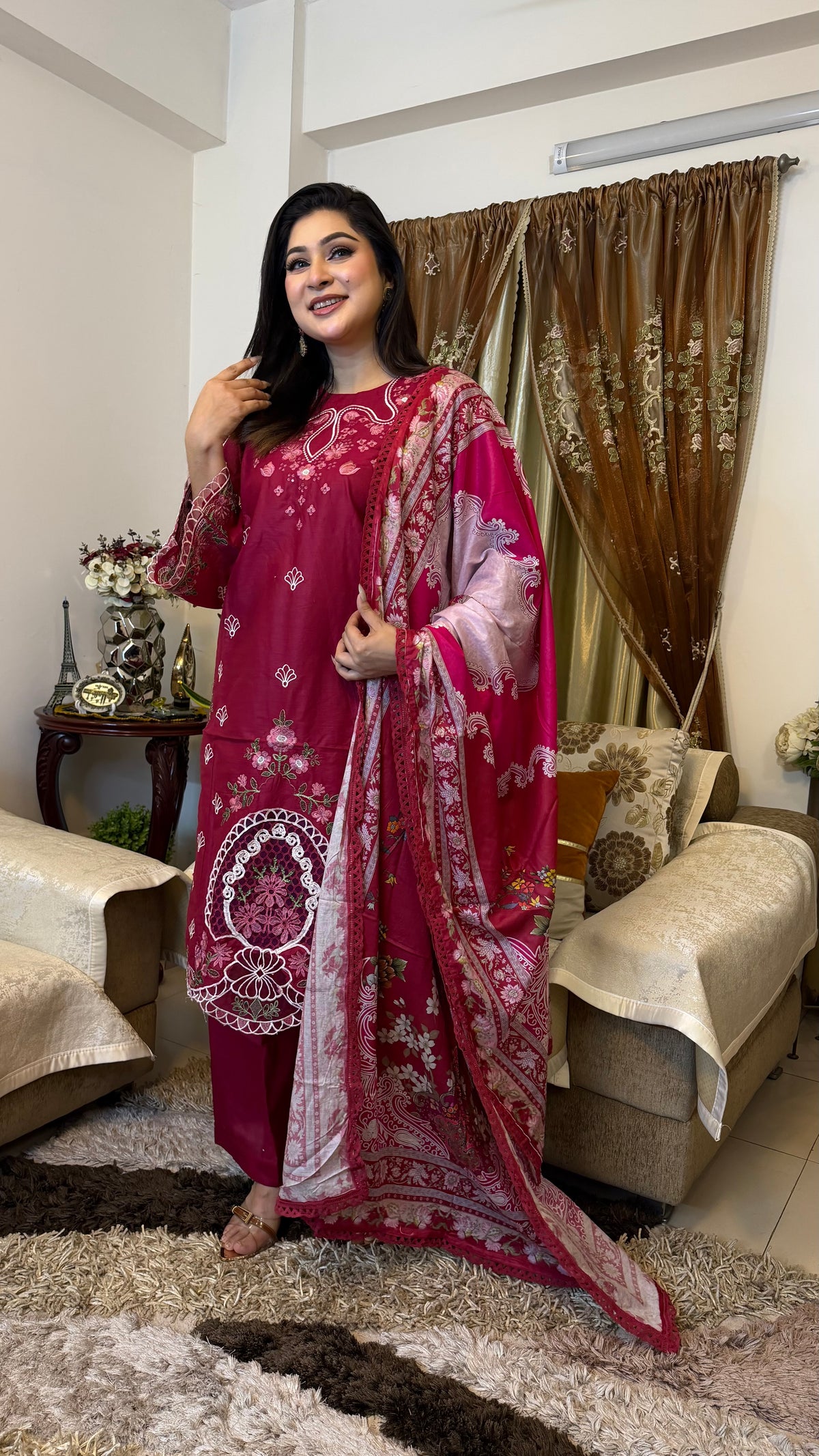 Red Pakistani Ethnic Inspired Dress
