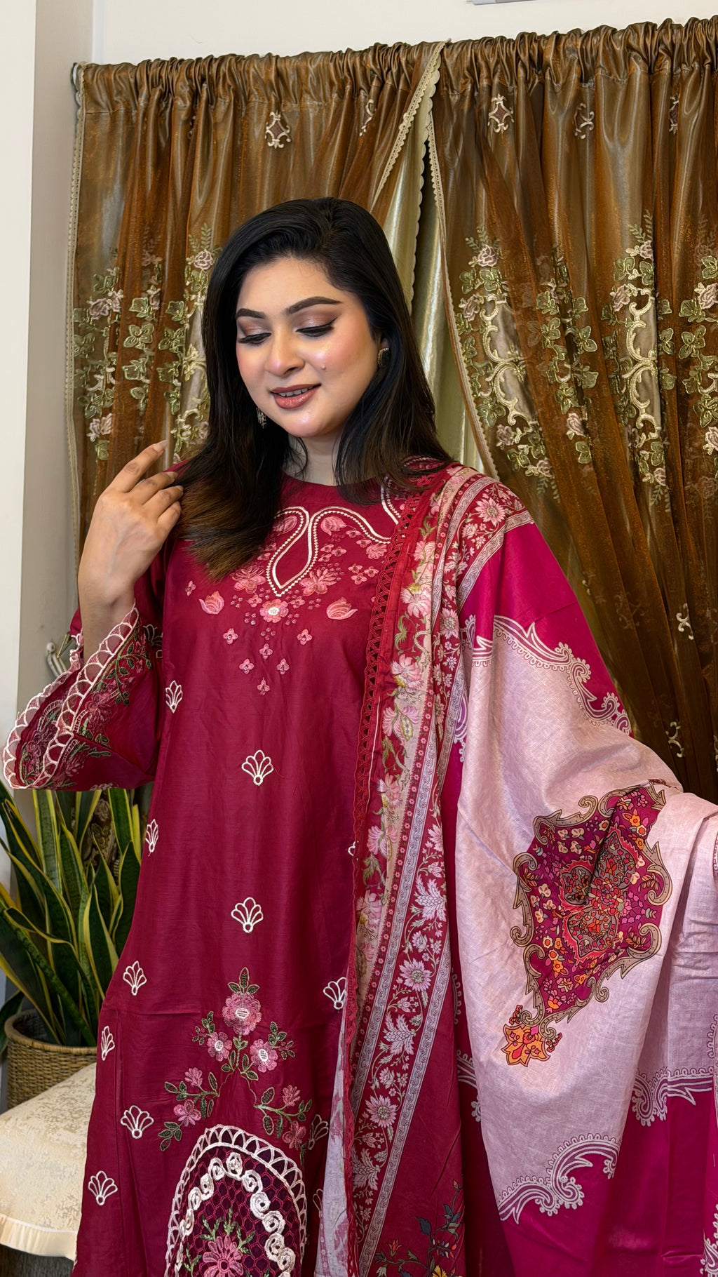 Red Pakistani Ethnic Inspired Dress