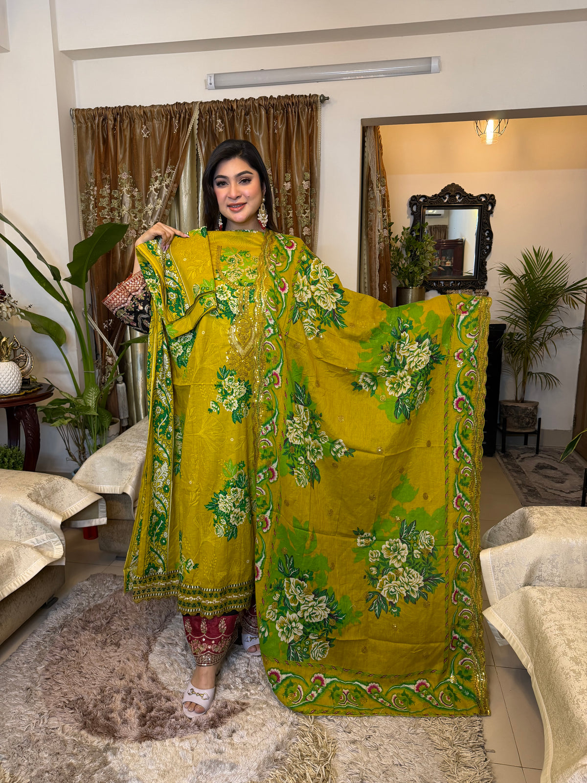 Yellow Ziva Inspired Unstitched