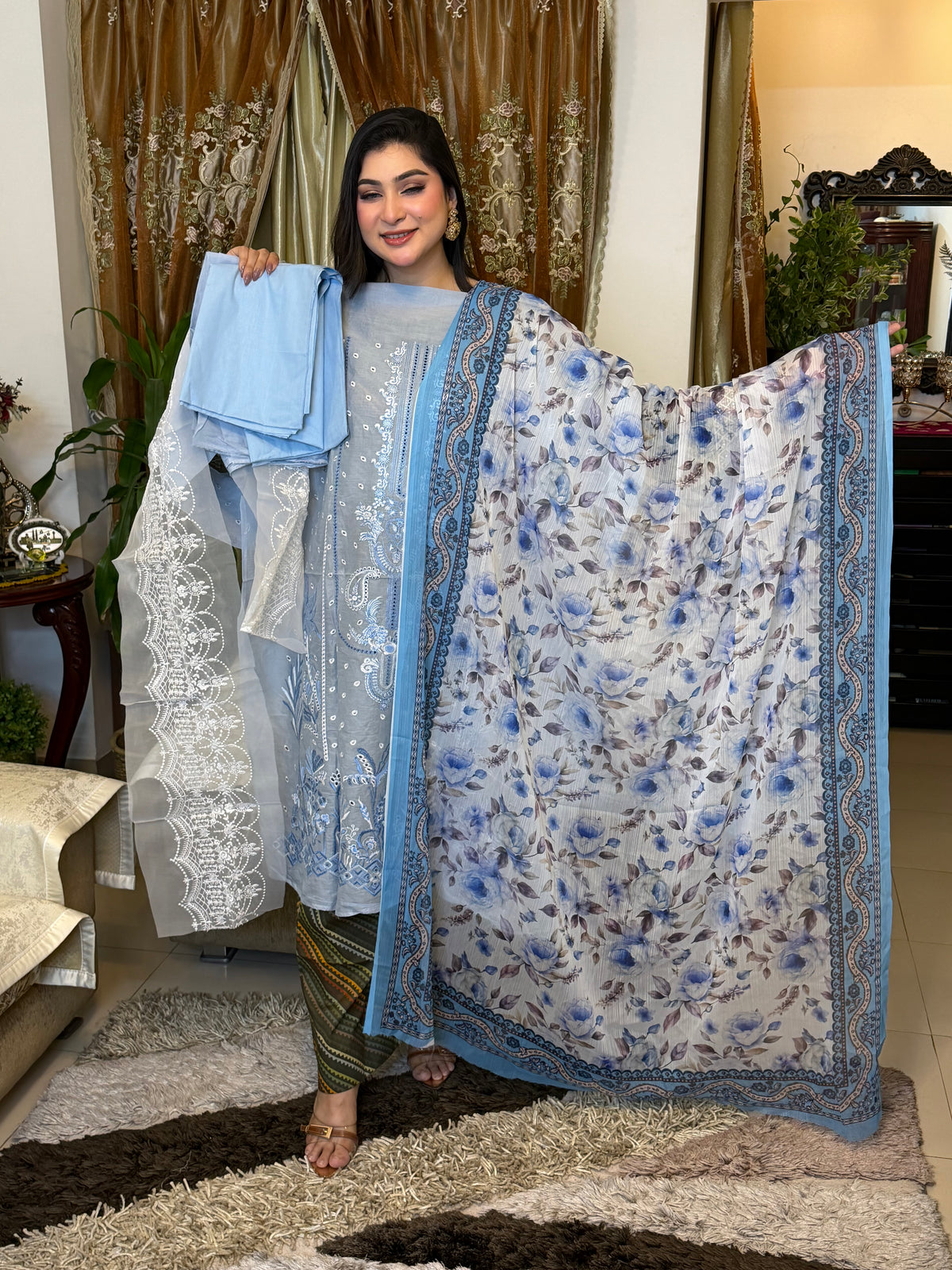 ZAINAB CHOTTANI ChikanKari Unstitched — Design 2