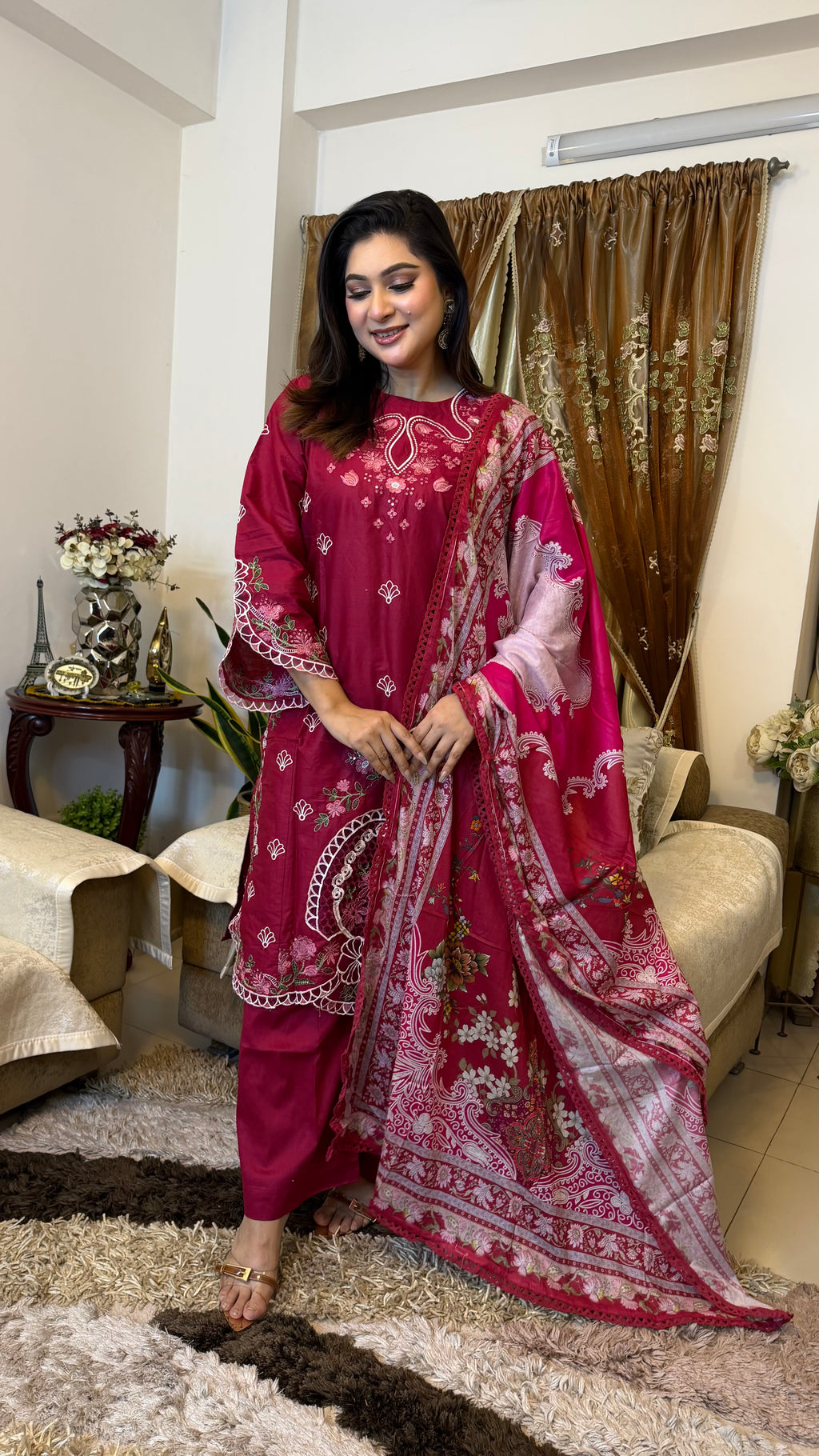 Red Pakistani Ethnic Inspired Dress