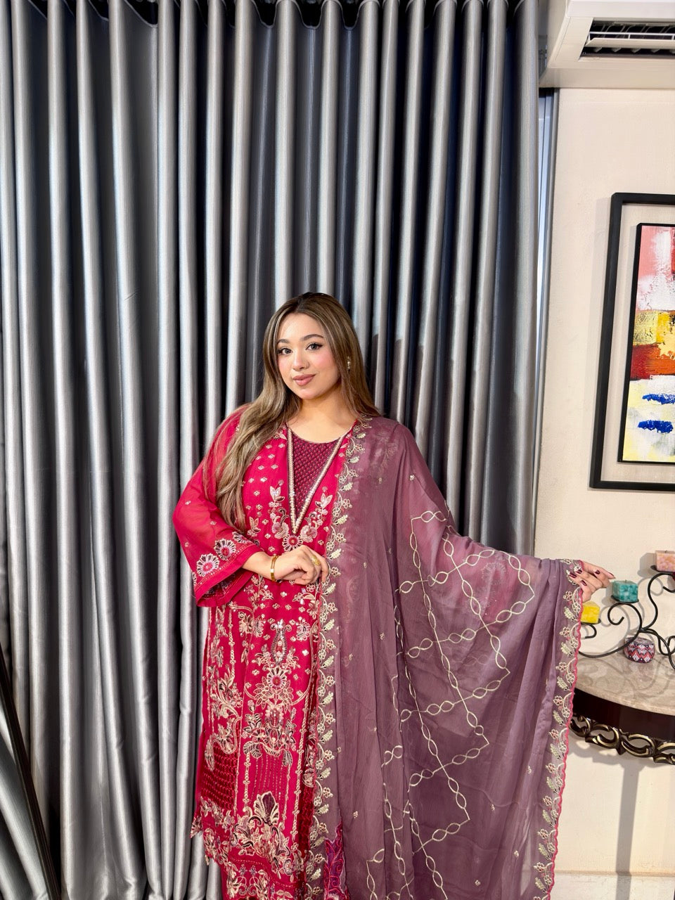Red Johra Pakistani Inspired Dress