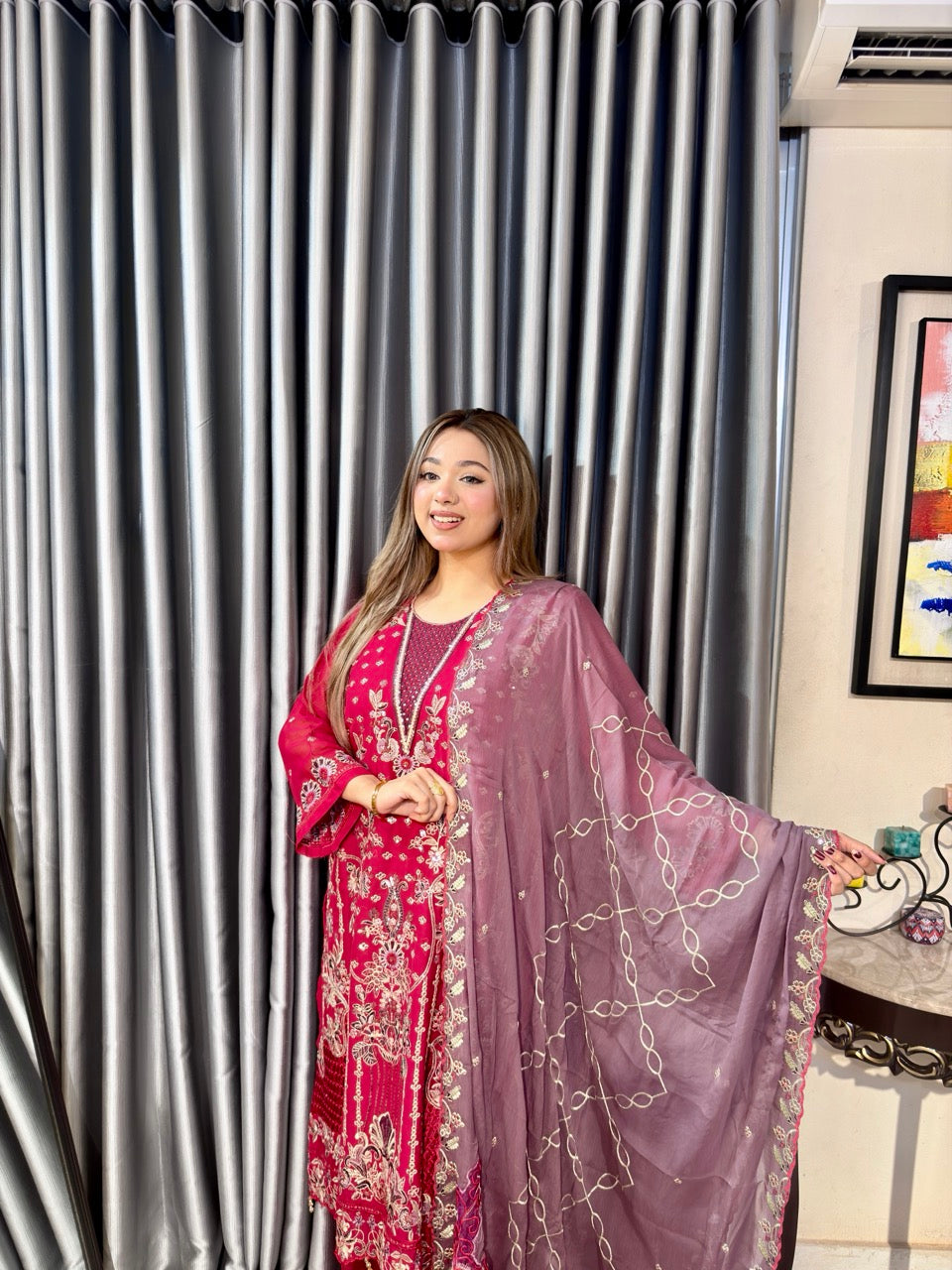 Red Johra Pakistani Inspired Dress