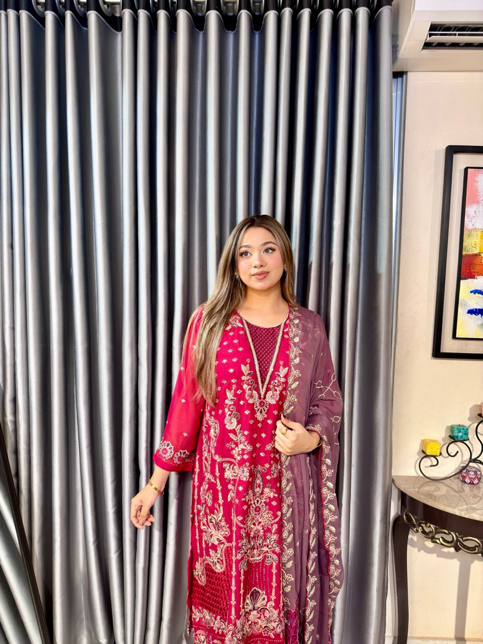 Red Johra Pakistani Inspired Dress