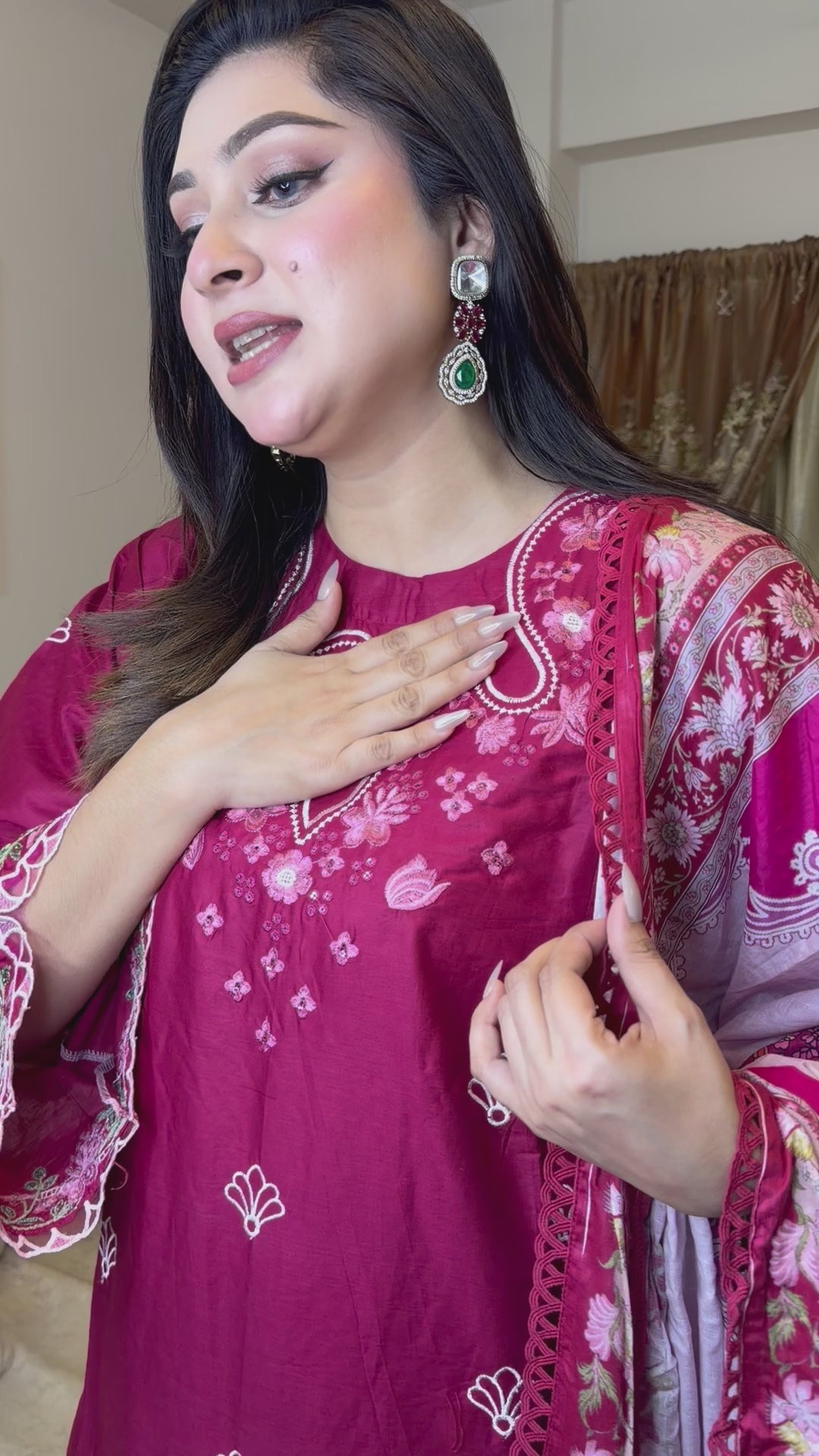 Red Pakistani Ethnic Inspired Dress