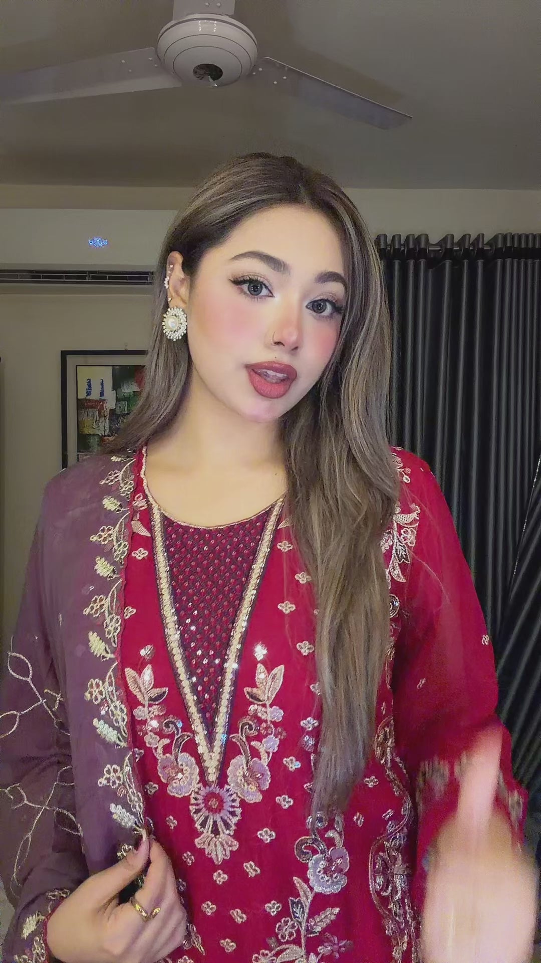 Red Johra Pakistani Inspired Dress