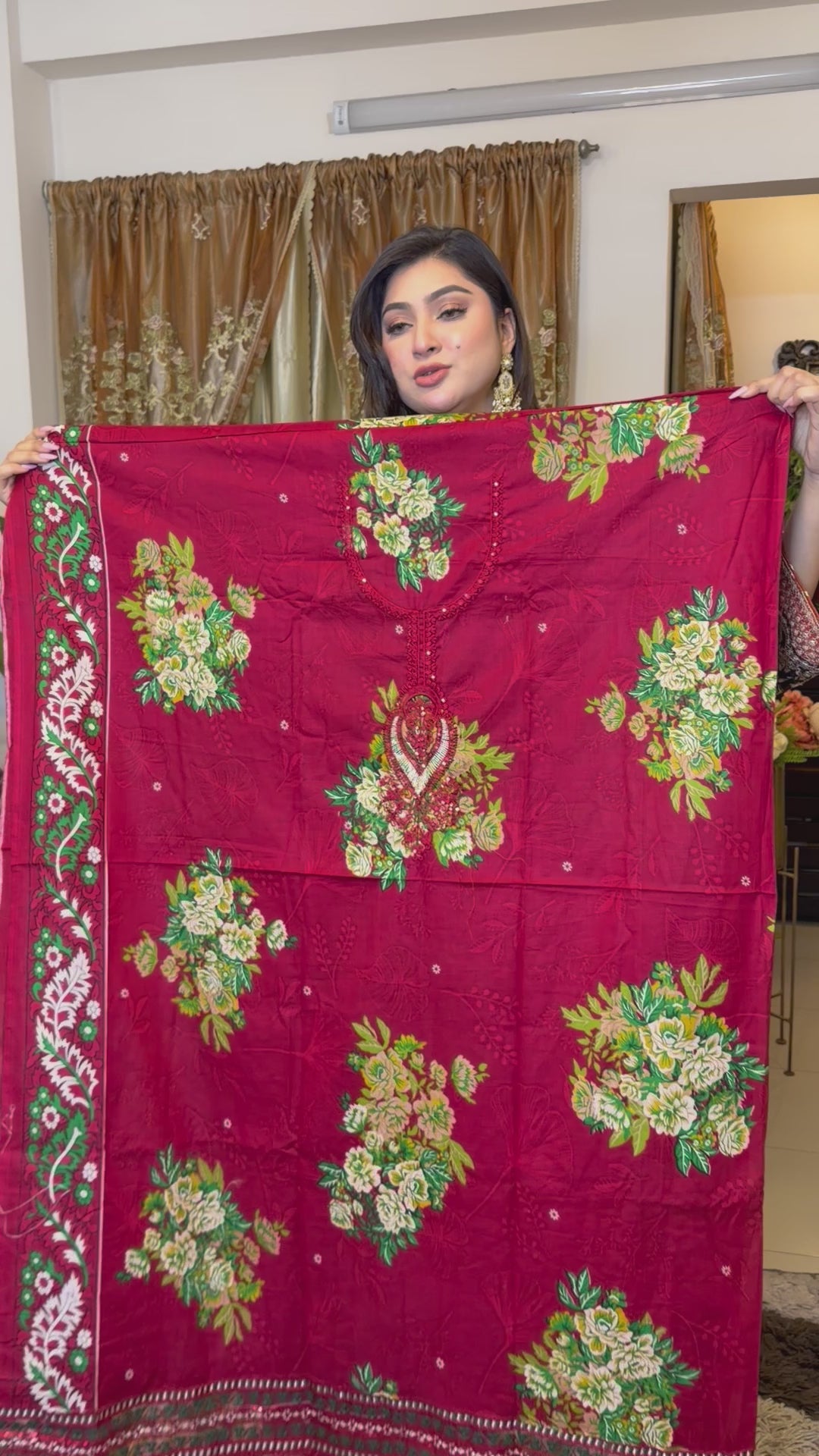 Red Ziva Inspired Unstitched